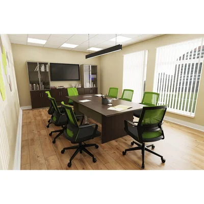 RFG Conference table Lisbon, 2400 x 1200 x 760 mm, na oak and gray