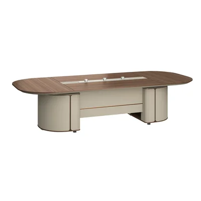 RFG Conference table Savona, 3 200 x 1 400 x 750 mm, Australian oak and gray