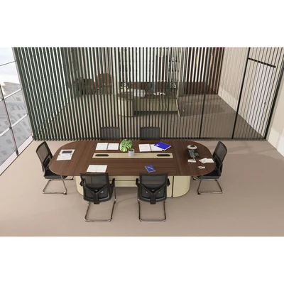 RFG Conference table Savona, 3 200 x 1 400 x 750 mm, Australian oak and gray