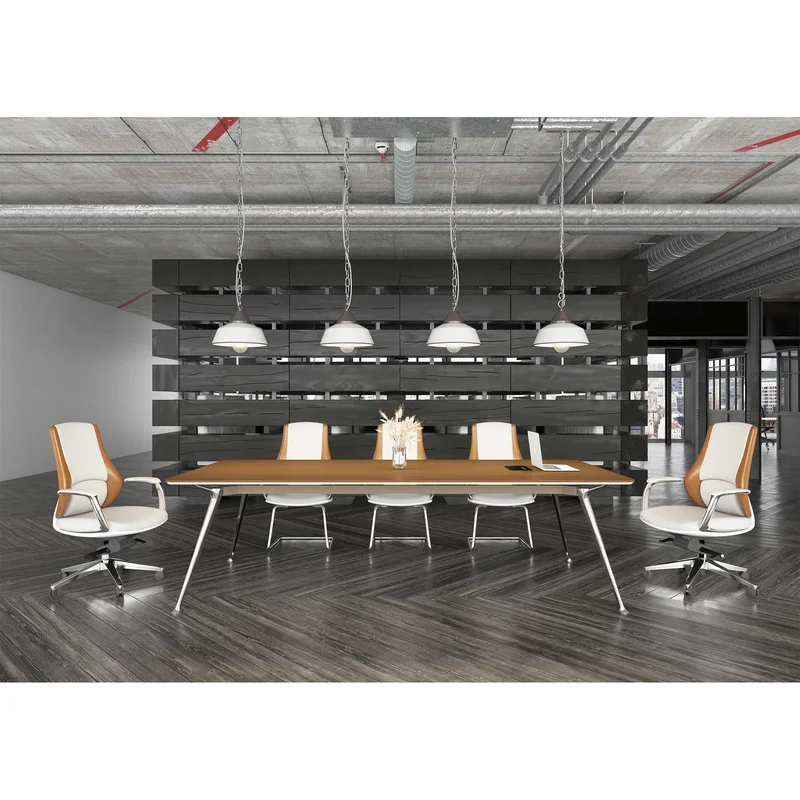 RFG Conference table Paris, 2400 x 1200 x 750 mm, walnut and light grey