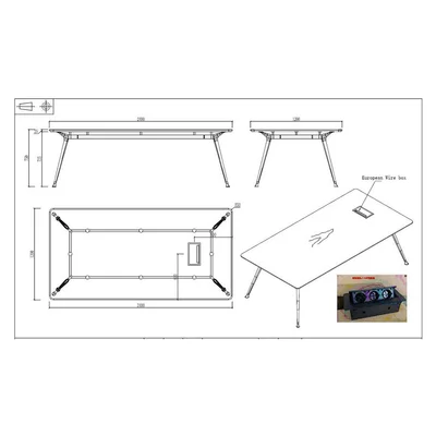 RFG Conference table Paris, 2400 x 1200 x 750 mm, walnut and light grey