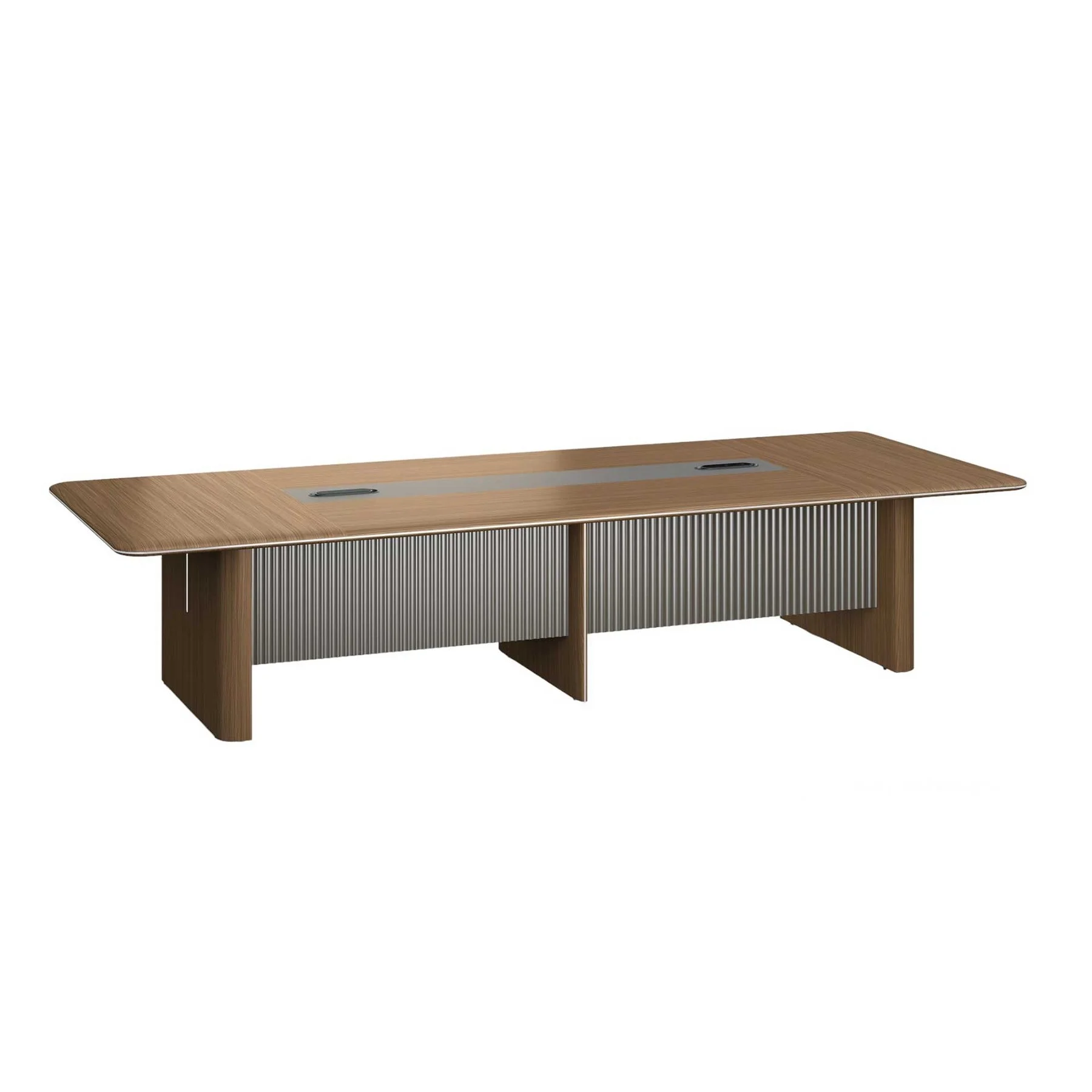 Conference table RFG Parma, 3600 x 1400 x 750 mm, walnut and pearl graphite