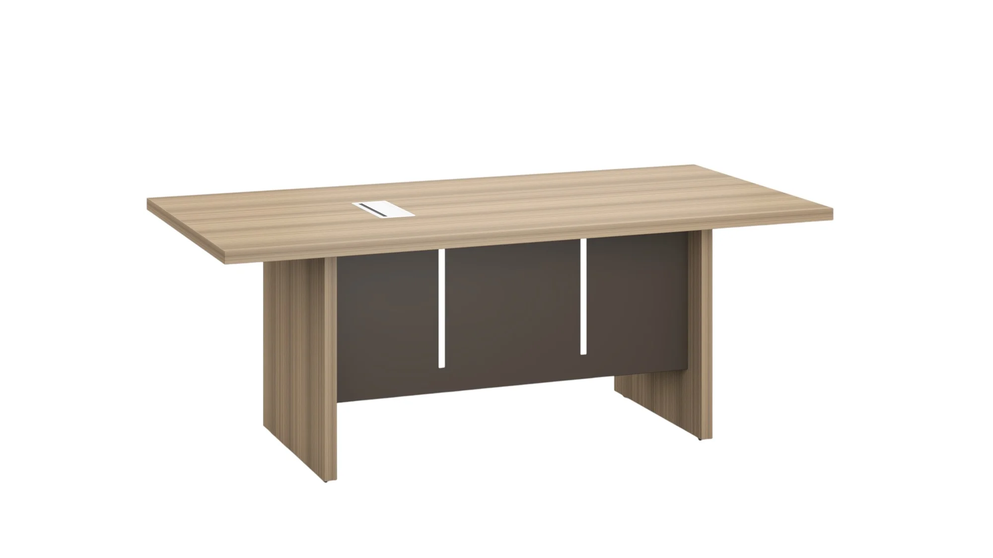 Conference table RFG Milano, 2000 x 1000 x 750 mm, rectangular top, chipboard 40 mm, light oak and dark grey