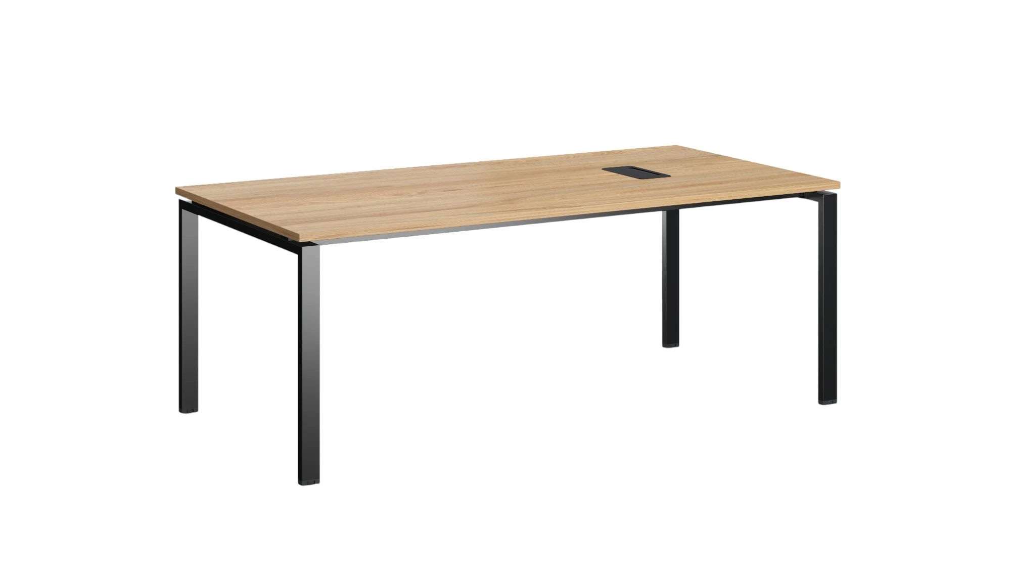 Conference table RFG Monaco, 2000 x 1000 x 750 mm, chipboard 25 mm, elm top, black metal legs