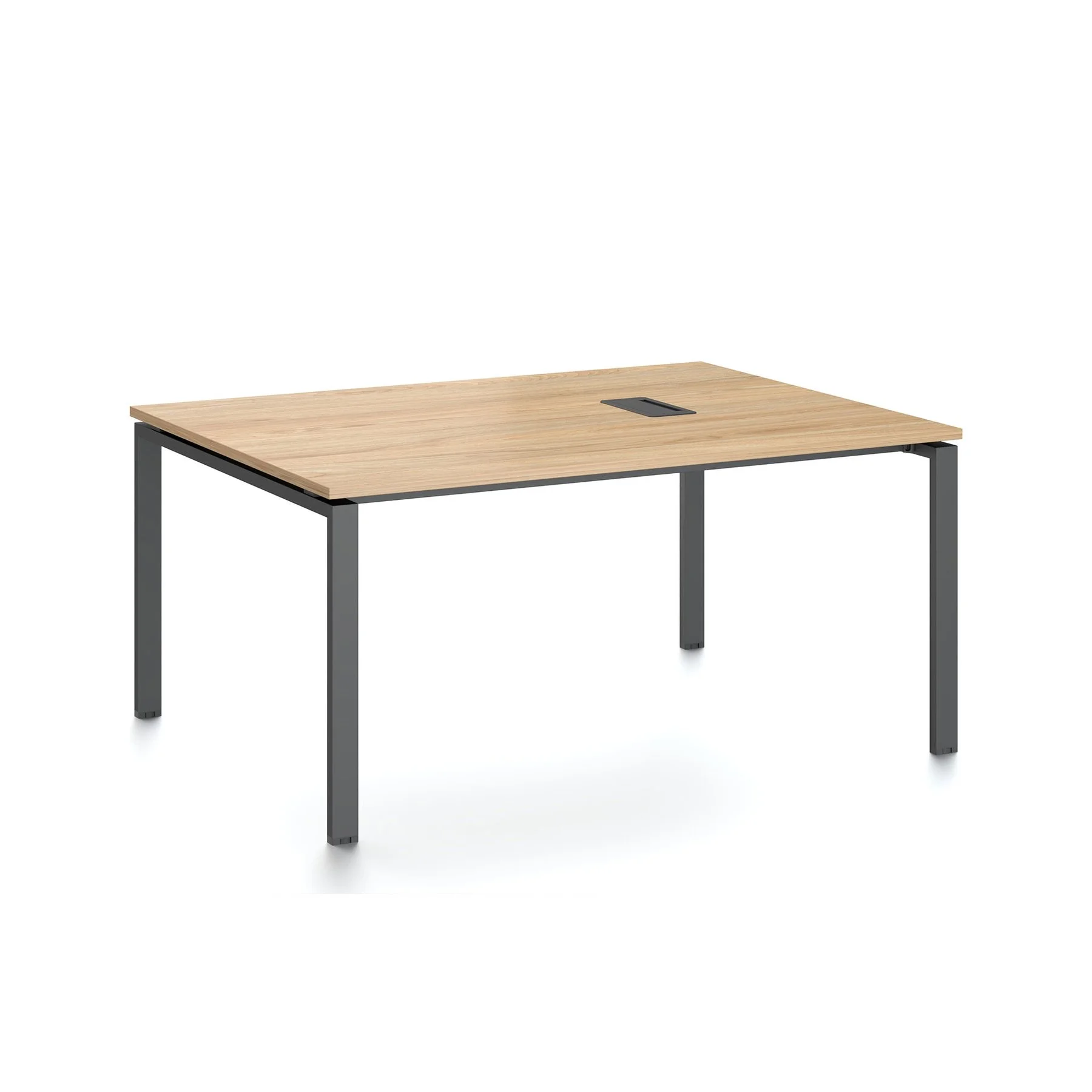 Conference table RFG Monaco, 1600 x 1200 x 750 mm, chipboard 25 mm, with cable grommet, elm top, black metal legs
