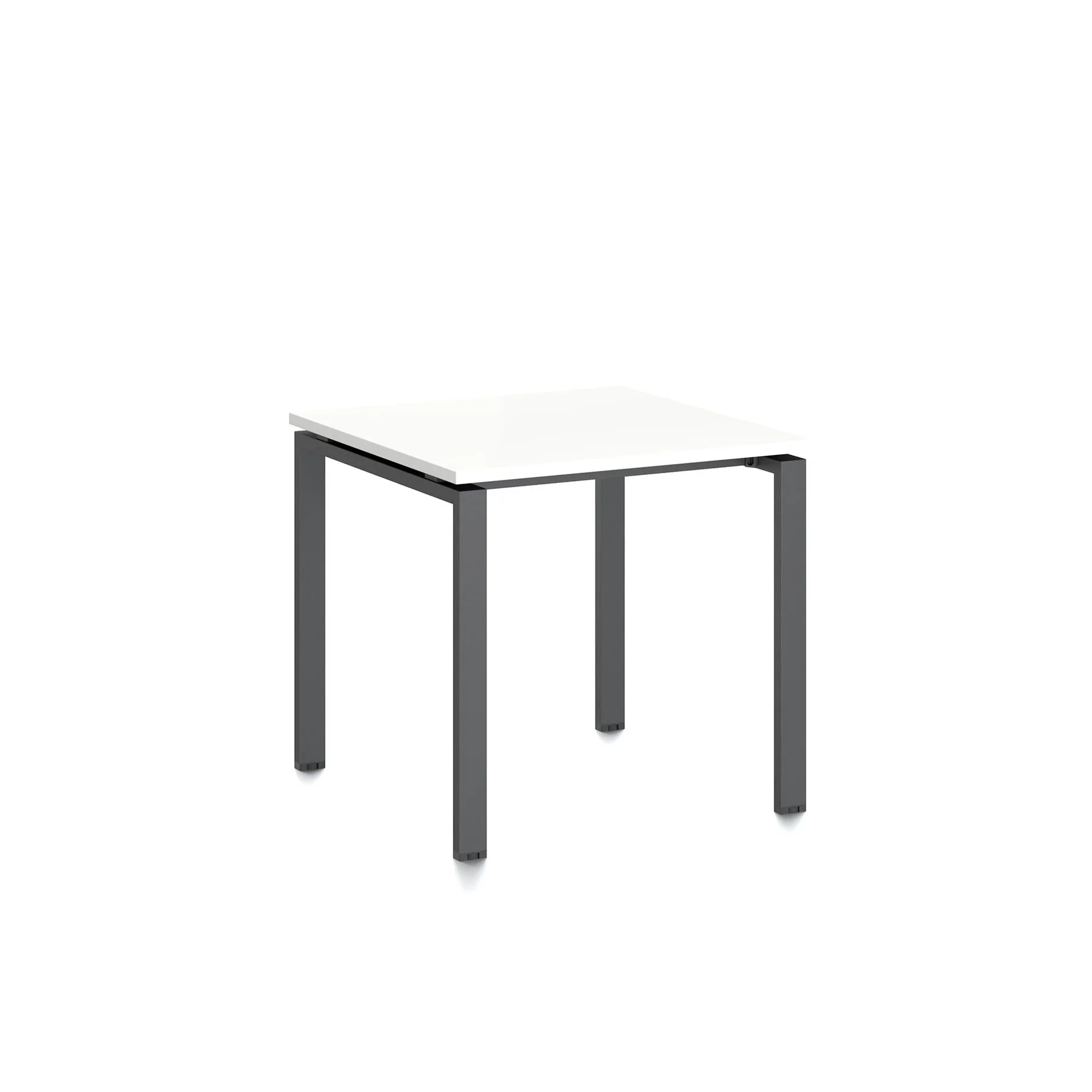 Conference table RFG Monaco, 800 x 800 x 750 mm, chipboard 25 mm, white top, black metal legs