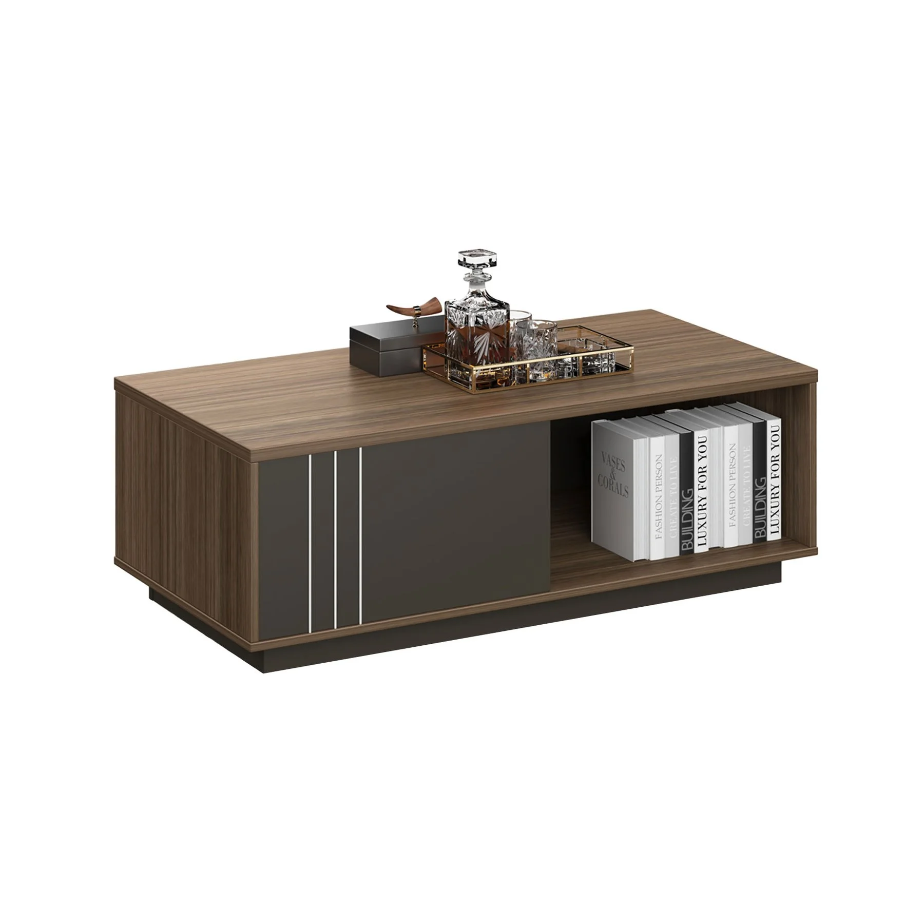 RFG Coffee table Chicago, 1200 x 600 x 420 mm, Rain oak and dark grey