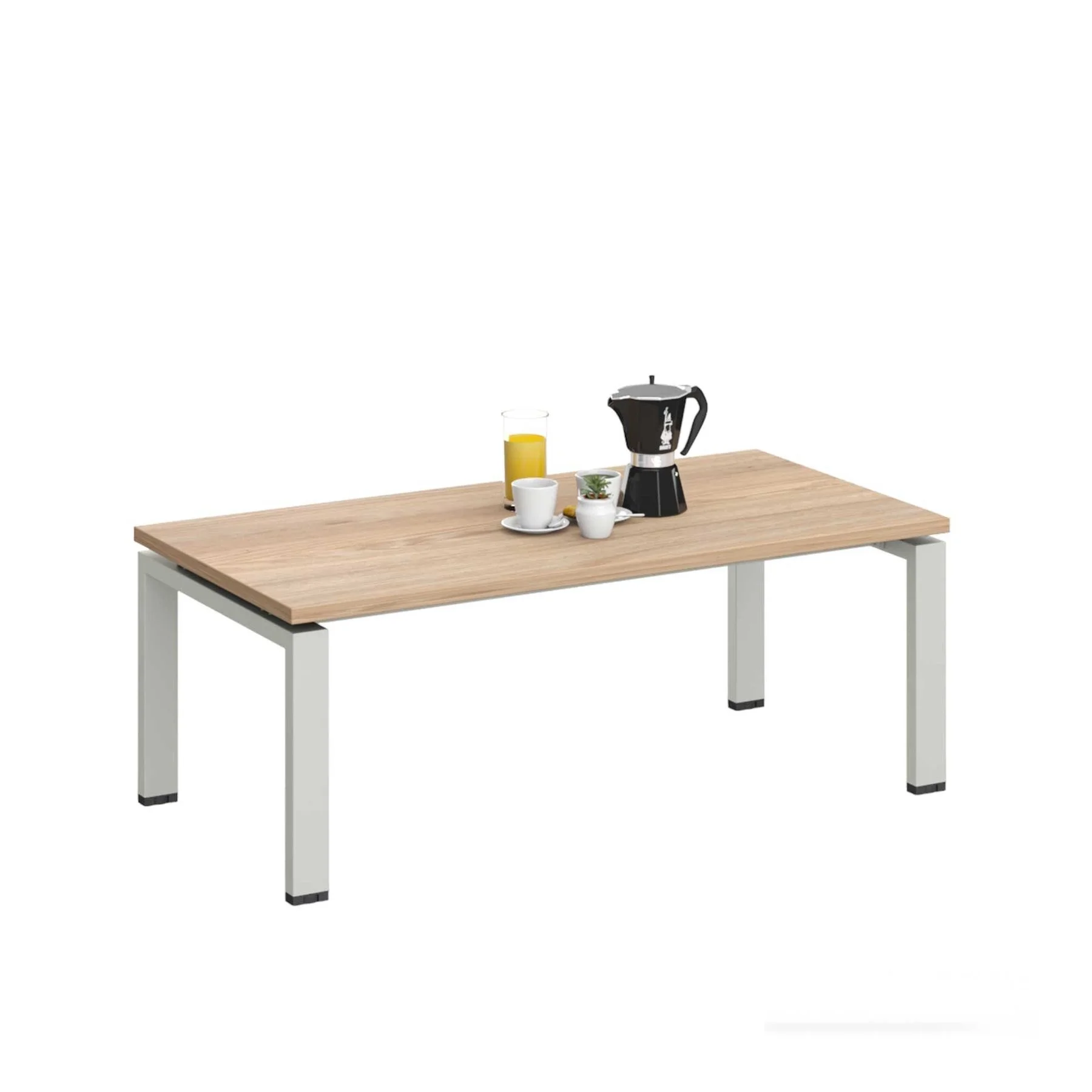 RFG Coffee Table Monaco, 1200 x 600 x 450 mm, elm top, white metal