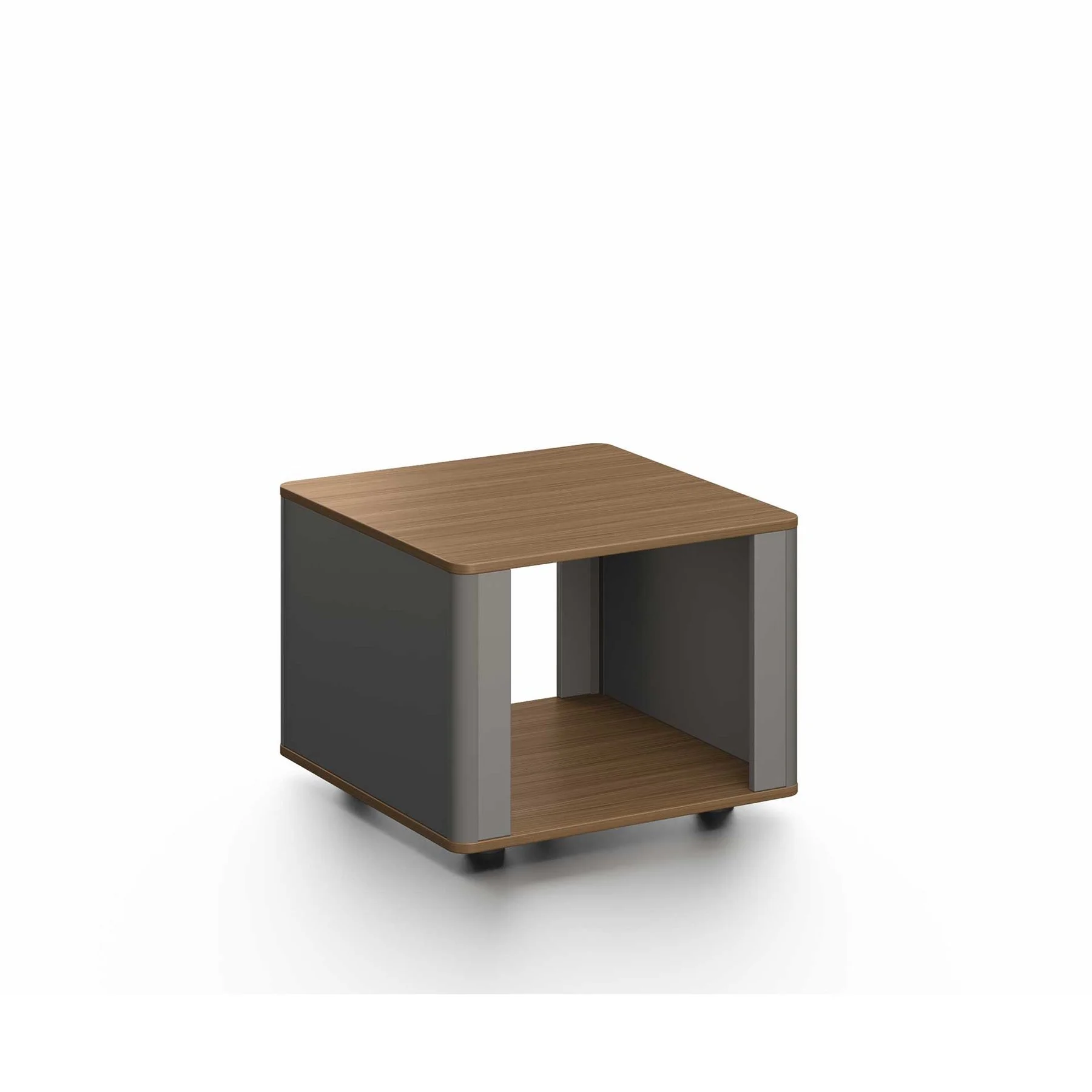Low table RFG Parma, 600 x 600 x 450 mm, walnut and pearl graphite