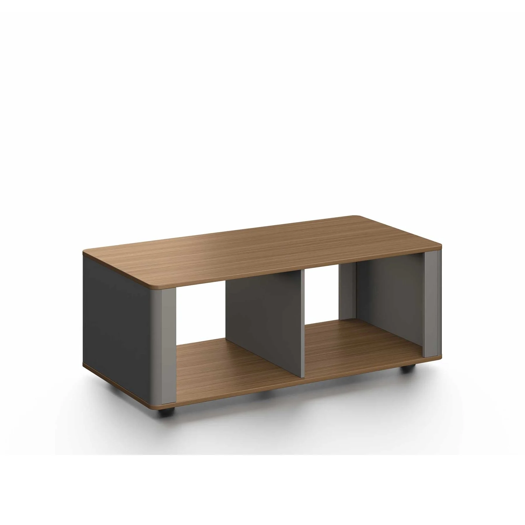 Low table RFG Parma, 1200 x 600 x 450 mm, walnut and pearl graphite