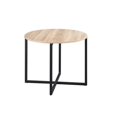 RFG Soft coffee table, 600 x 60 x 500 mm, round top, 15 mm particleboard, sonoma oak, black metal legs