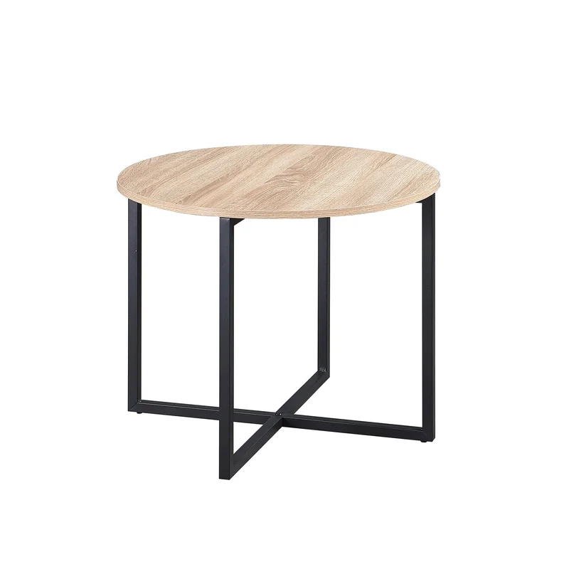 RFG Soft coffee table, 600 x 60 x 500 mm, round top, 15 mm particleboard, sonoma oak, black metal legs