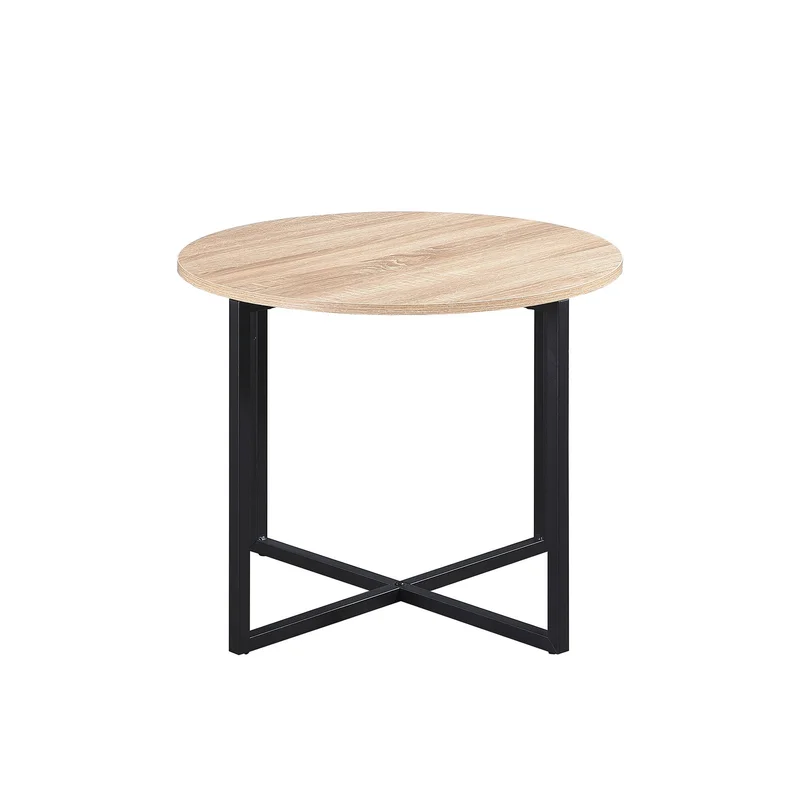RFG Soft coffee table, 600 x 60 x 500 mm, round top, 15 mm particleboard, sonoma oak, black metal legs