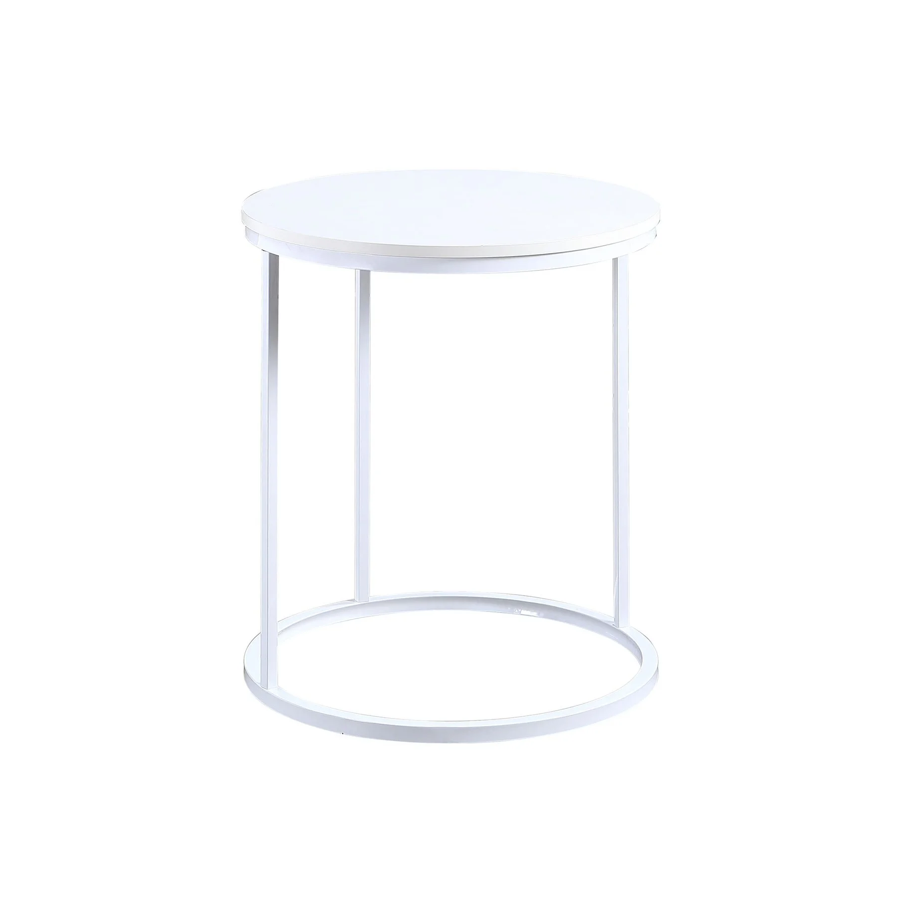 RFG Tom coffee table, 500 x 500 x 600 mm, round top, 15 mm particleboard, white, white metal legs