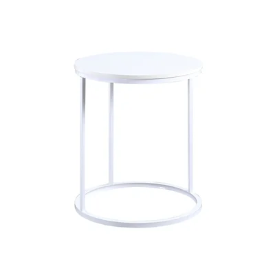 RFG Tom coffee table, 500 x 500 x 600 mm, round top, 15 mm particleboard, white, white metal legs