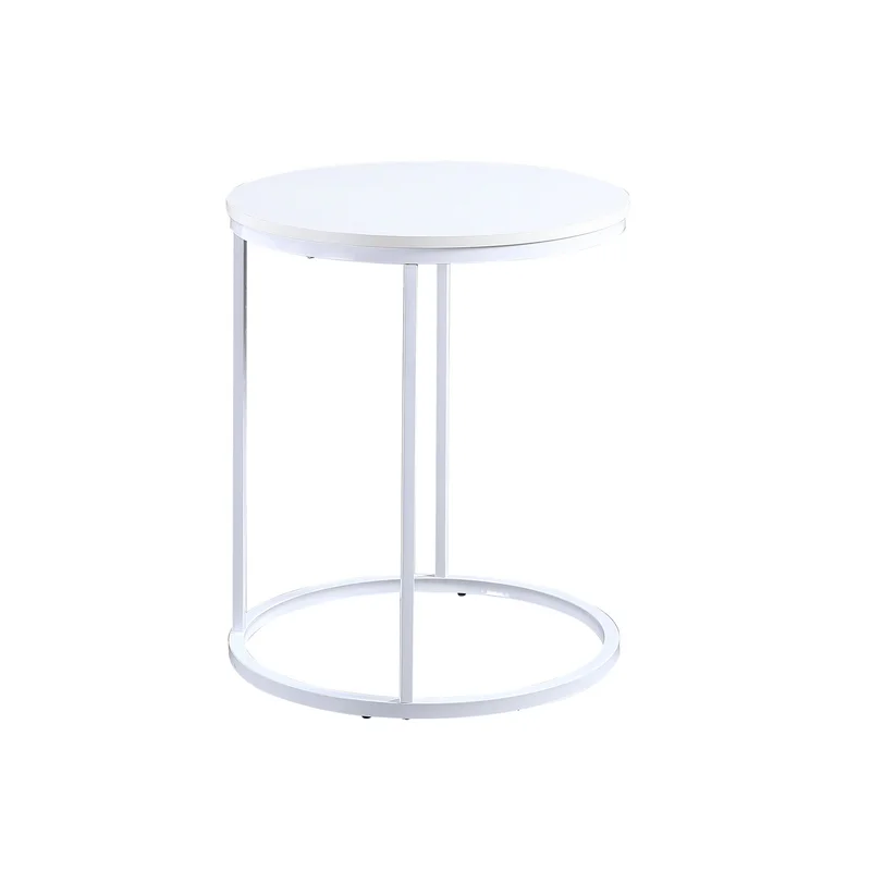 RFG Tom coffee table, 500 x 500 x 600 mm, round top, 15 mm particleboard, white, white metal legs