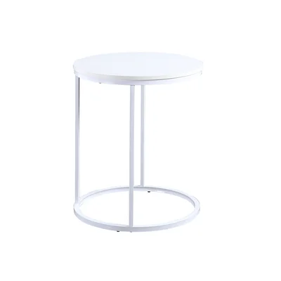 RFG Tom coffee table, 500 x 500 x 600 mm, round top, 15 mm particleboard, white, white metal legs