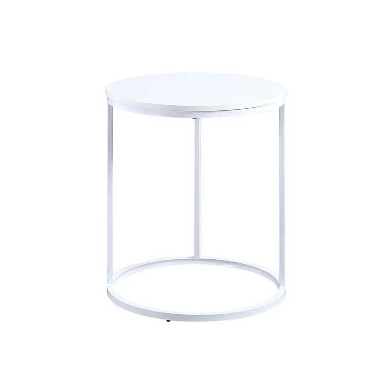 RFG Tom coffee table, 500 x 500 x 600 mm, round top, 15 mm particleboard, white, white metal legs