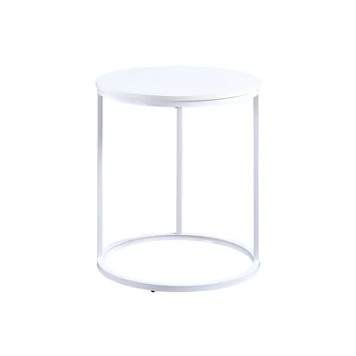 RFG Tom coffee table, 500 x 500 x 600 mm, round top, 15 mm particleboard, white, white metal legs
