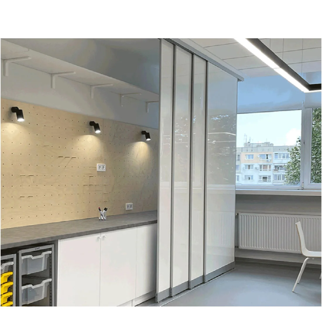 Folding partition wall panel