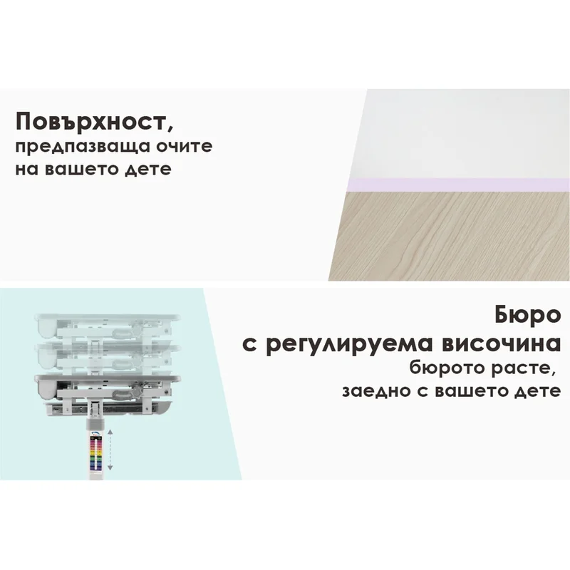 RFG Ергономичен ученически чин и стол Ergo Tech B201N, син цвят, сглобена мостра