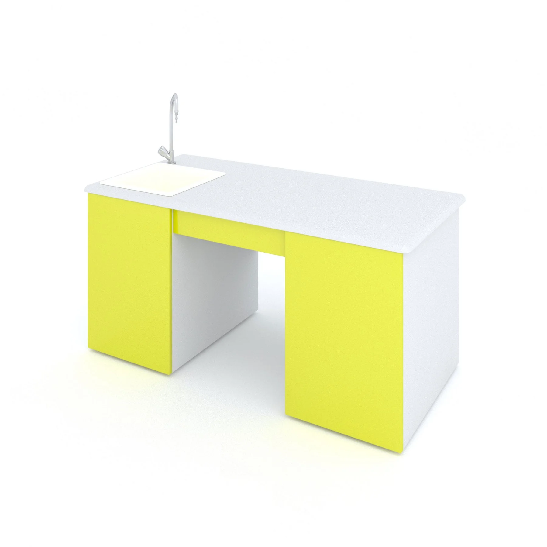 RFG Teacher’s Desk, laboratory, 160 x 70 x 75 cm, yellow-white