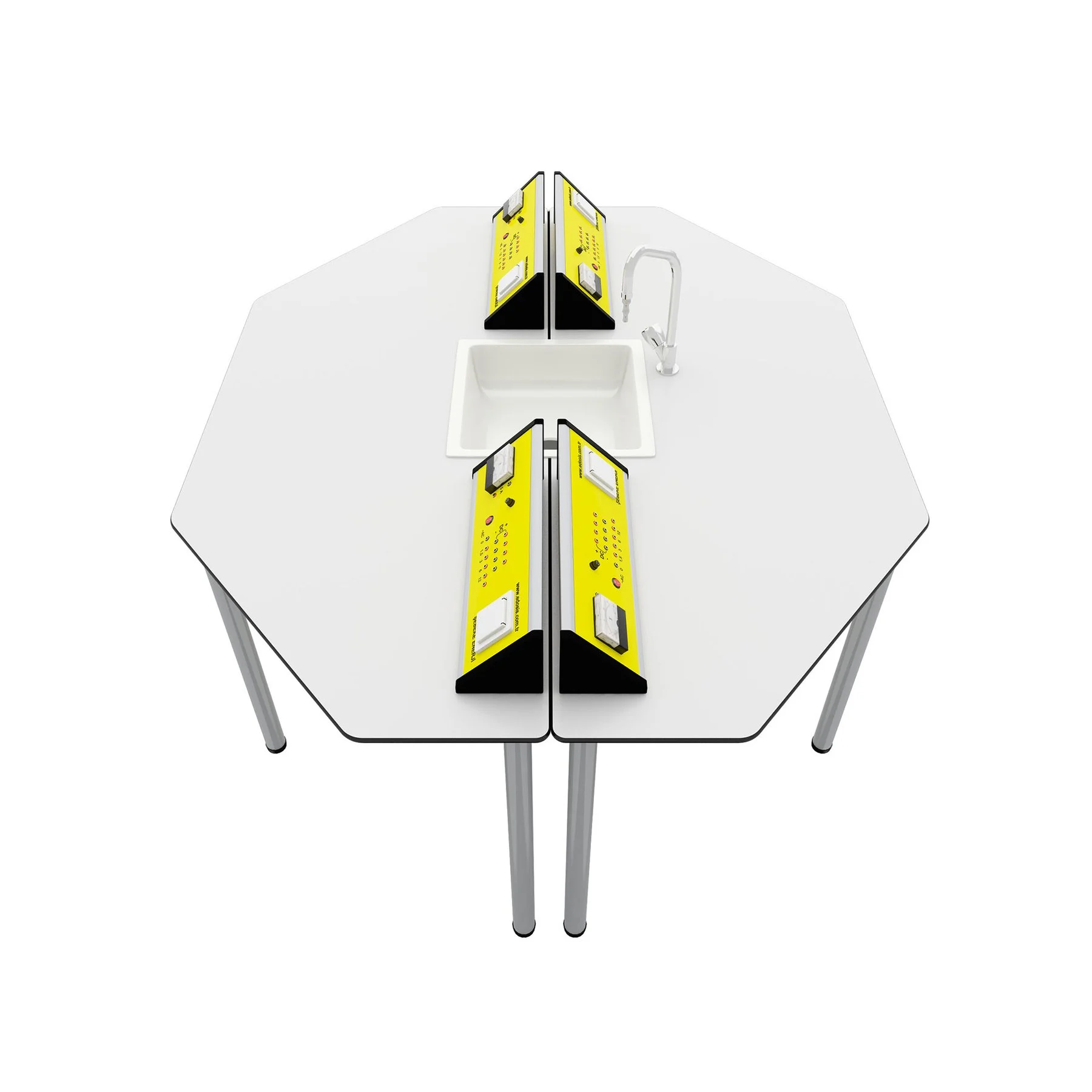 RFG STUDENT LABORATORY TABLE HEXA 170/140/75 YELLOW/WHITE