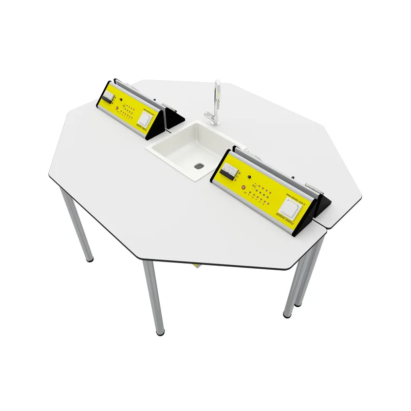 RFG STUDENT LABORATORY TABLE HEXA 170/140/75 YELLOW/WHITE