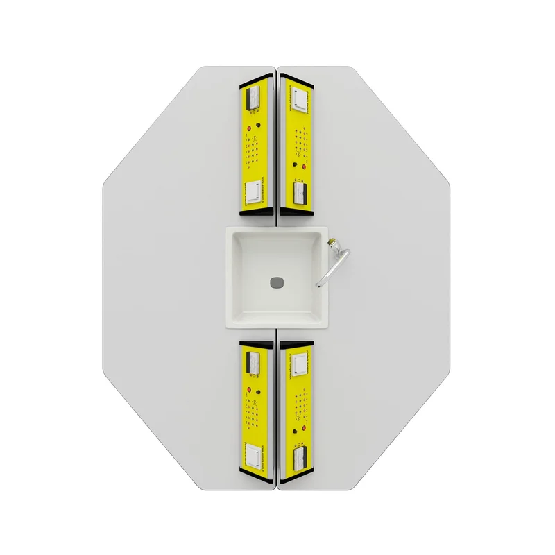 RFG STUDENT LABORATORY TABLE HEXA 170/140/75 YELLOW/WHITE
