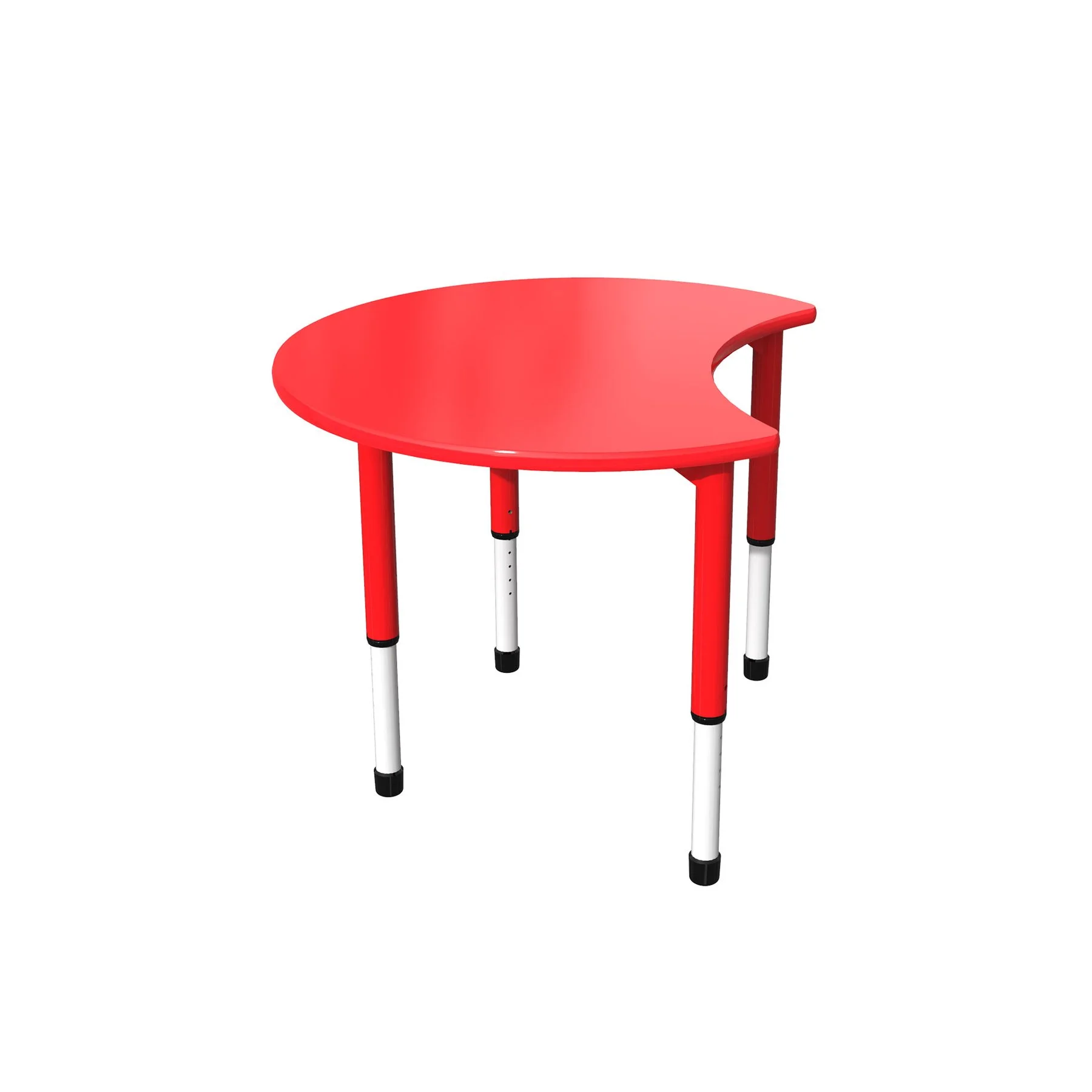 RFG Student table Moon, height-adjustable, grades I–XII, 900 x 900 x 550-750 mm, red