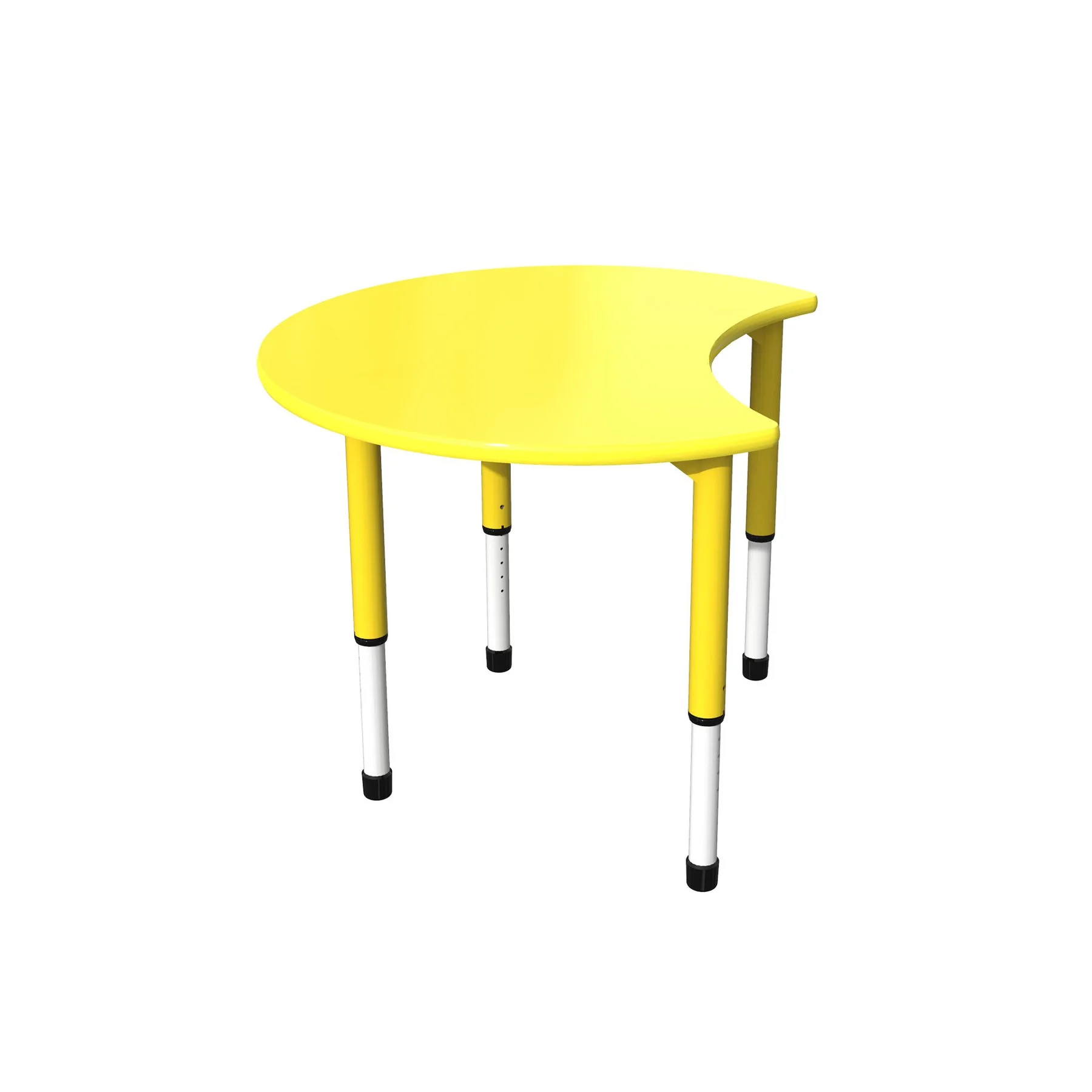 RFG School desk Moon, height adjustable, grades I–XII, 900 x 900 x 550–750 mm, yellow