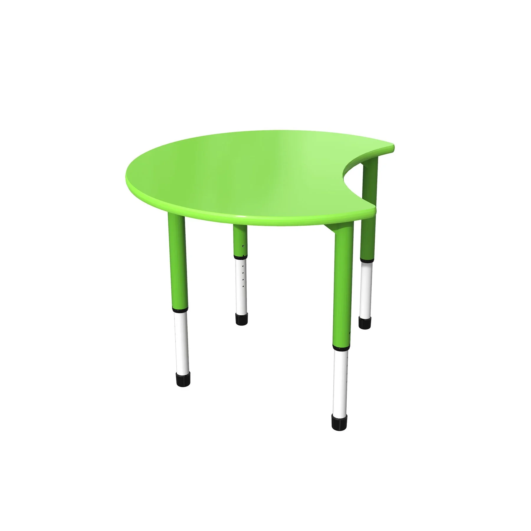 RFG School Desk Moon, height adjustable, grades I–XII, 900 x 900 x 550–750 mm, green
