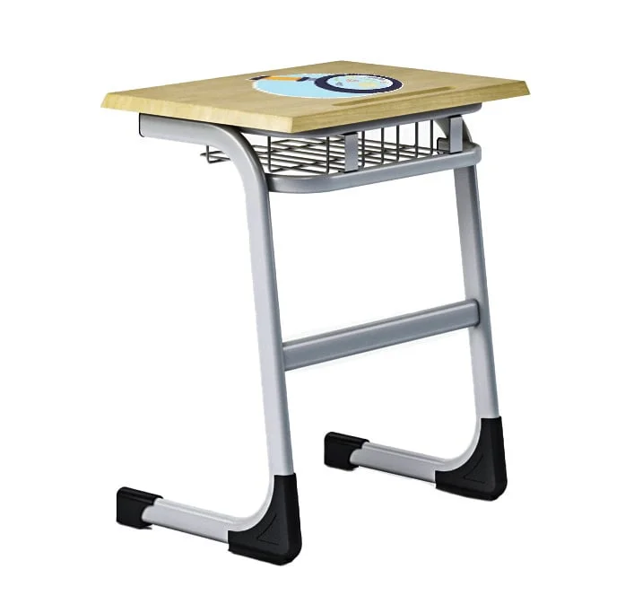 RFG Student Desk Edu, single, upper grades (VIII+), 630 x 450 x 750 mm, oak top, grey metal, set of 2