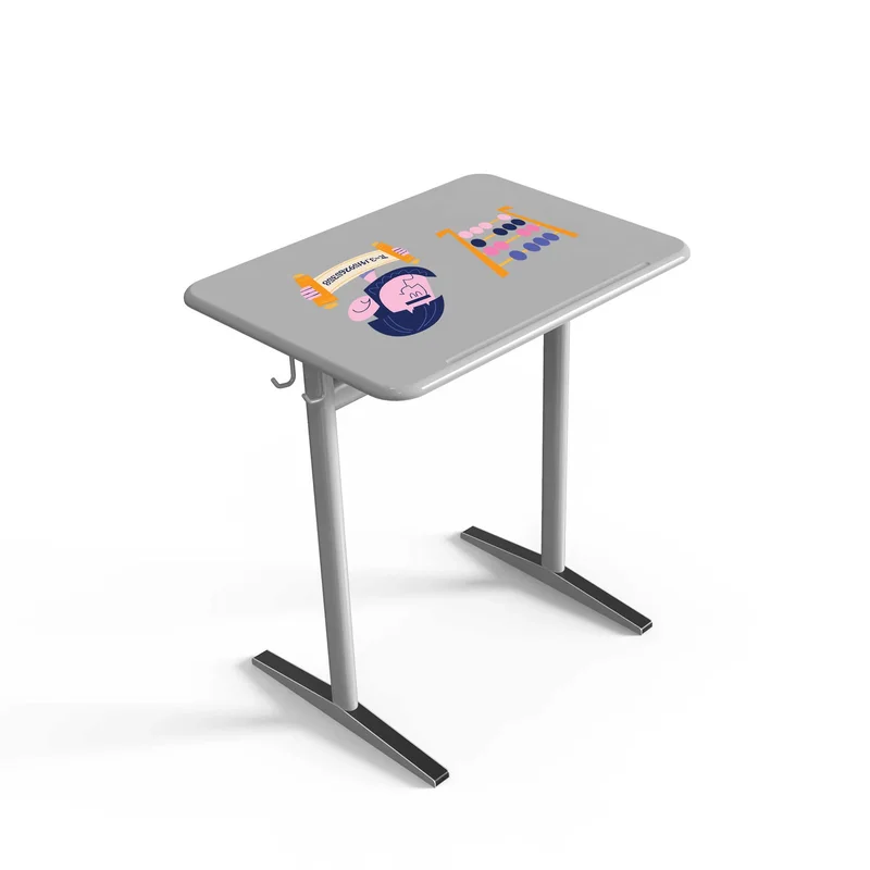 RFG School desk Riva, over grade VIII, 650 x 450 x 760 mm, grey
