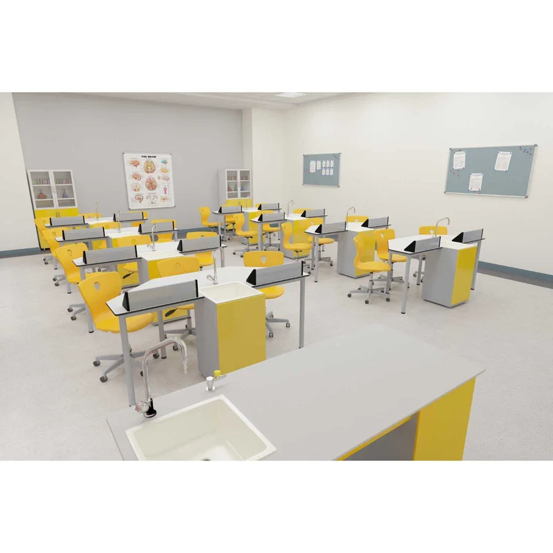 RFG Chemistry and biology lab Quin, grade VII+, for 24 students, white-yellow