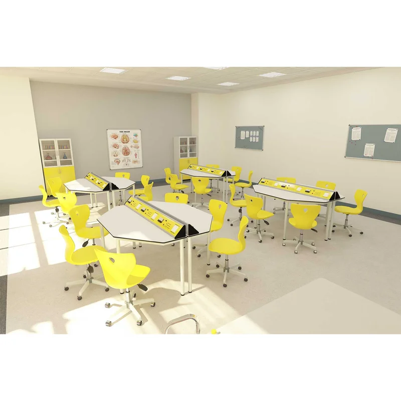 RFG Physics Classroom Hexa, grade VII+, for 24 students, white-yellow