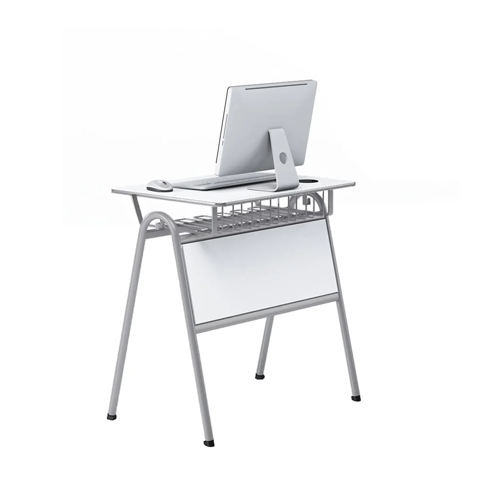 RFG Computer Desk Letme, single, above 8th grade, 700 x 500 x 750 mm, white top, grey metal, set of 2