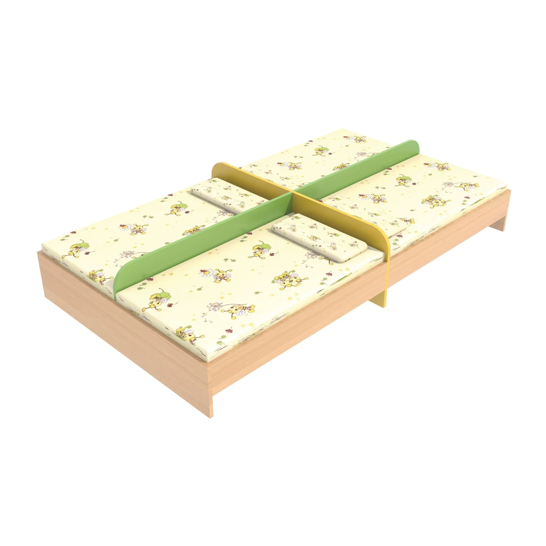 Bed, quadruple, for mattress 70 x 140 cm