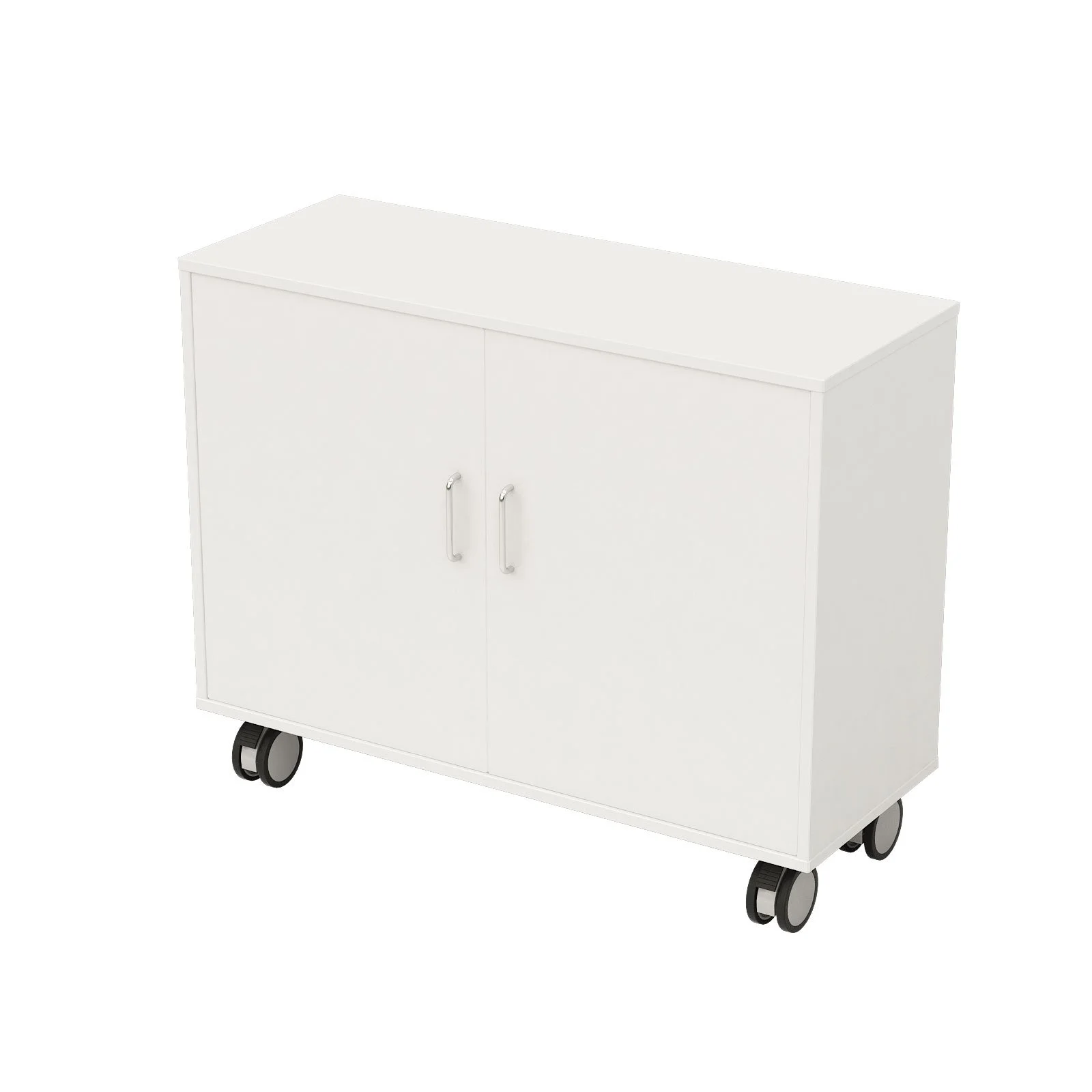 Cabinet RFG, with two doors, 104 x 40 x 90 cm, chipboard, light grey, assembled sample