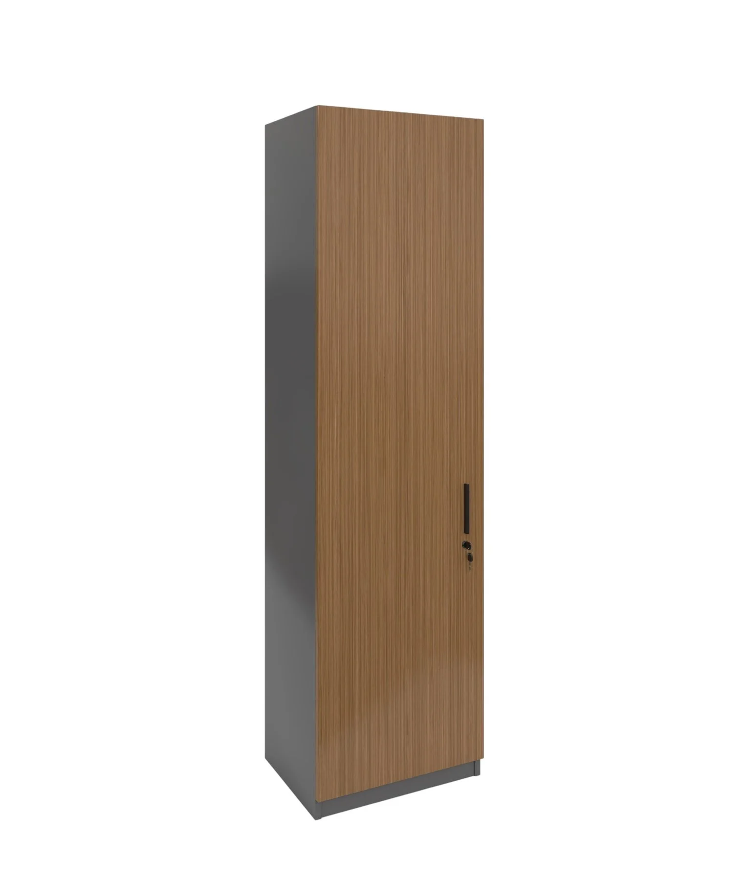 Wardrobe RFG Chicago, single, 550 х 400 х 2000 mm, chipboard 18 mm, Rhine oak and dark grey