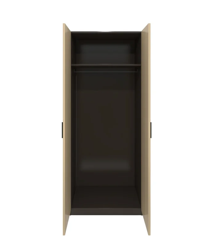 Wardrobe RFG Milano, double, 800 х 550 х 2000 mm, chipboard 18 mm, light oak and dark grey
