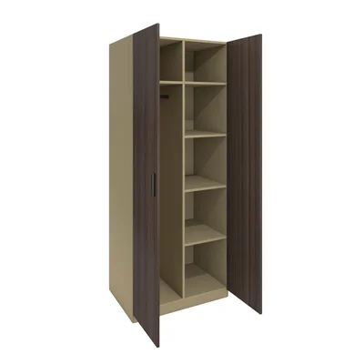 Wardrobe RFG Lisabon, with shelves, 800 х 550 х 2000 mm, chipboard 18 mm,dark oak and gray