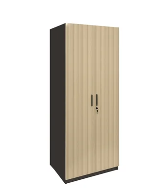Гардероб RFG Milano, с рафтове, 800 х 550 х 2000 mm, ПДЧ 18 mm, светъл дъб и тъмносиво