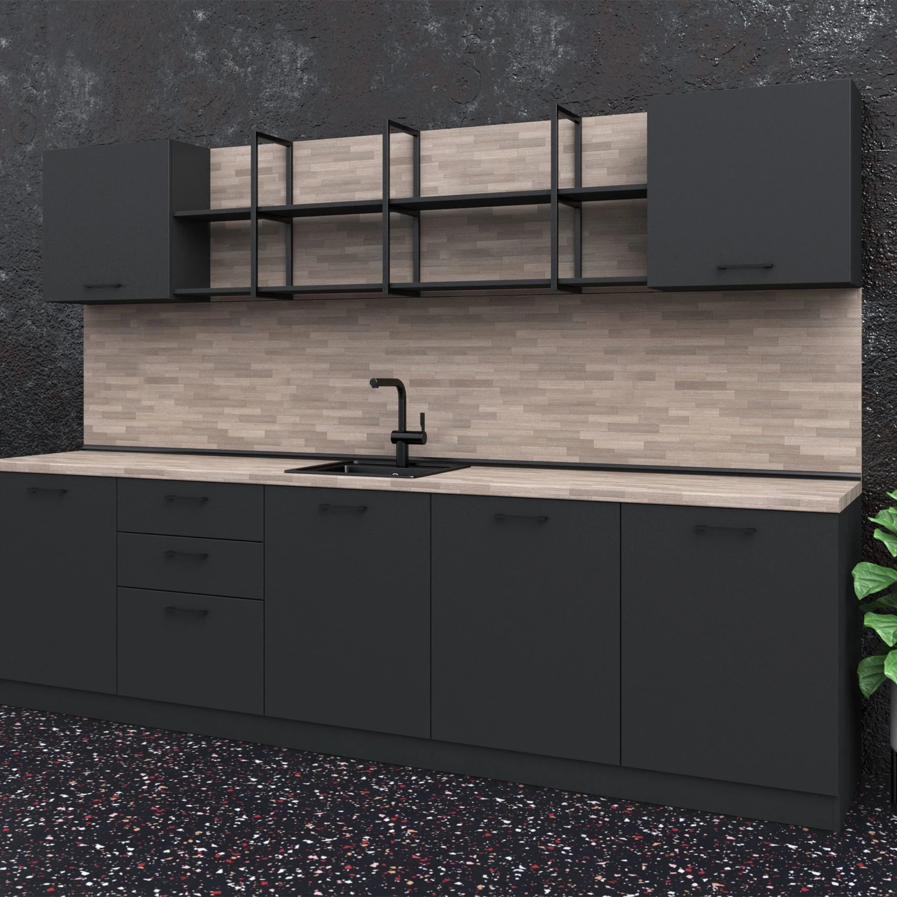 Kitchen Allegra, 3000 x 600 x 2110 mm