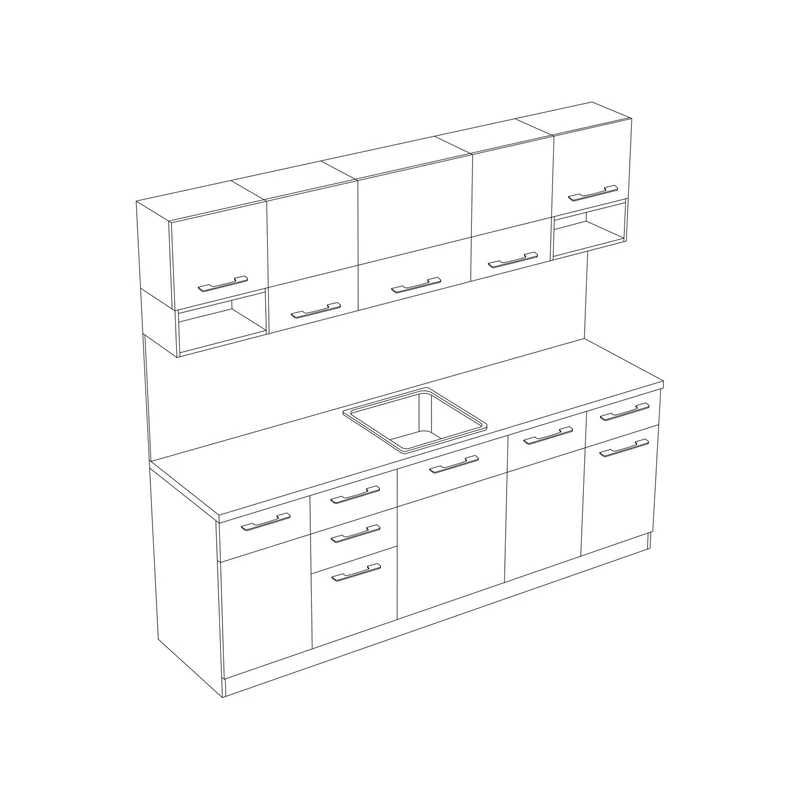 RFG Kitchen Nika, 240 x 60 x 211 cm