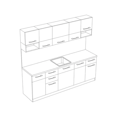 RFG Kitchen Nika, 240 x 60 x 211 cm
