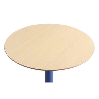RFG Loop High Table, Round, 600 x 600 x 1050 mm, 25 mm Plywood, Light Beech, Green Metal Legs
