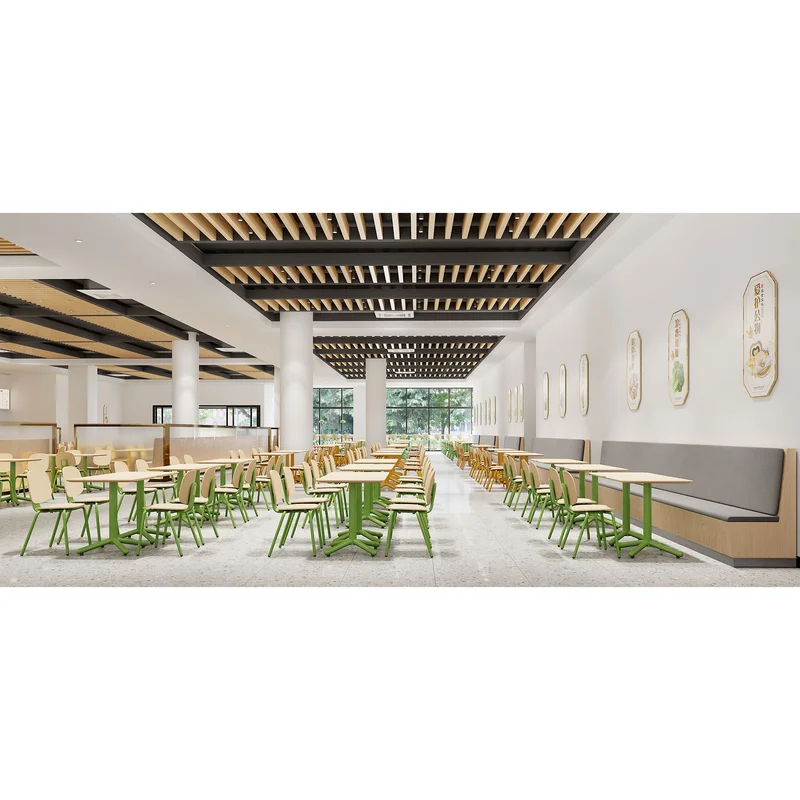 RFG Loop Dining Table, Square, 800 x 800 x 750 mm, 25 mm Plywood, Light Beech, Green Metal Legs