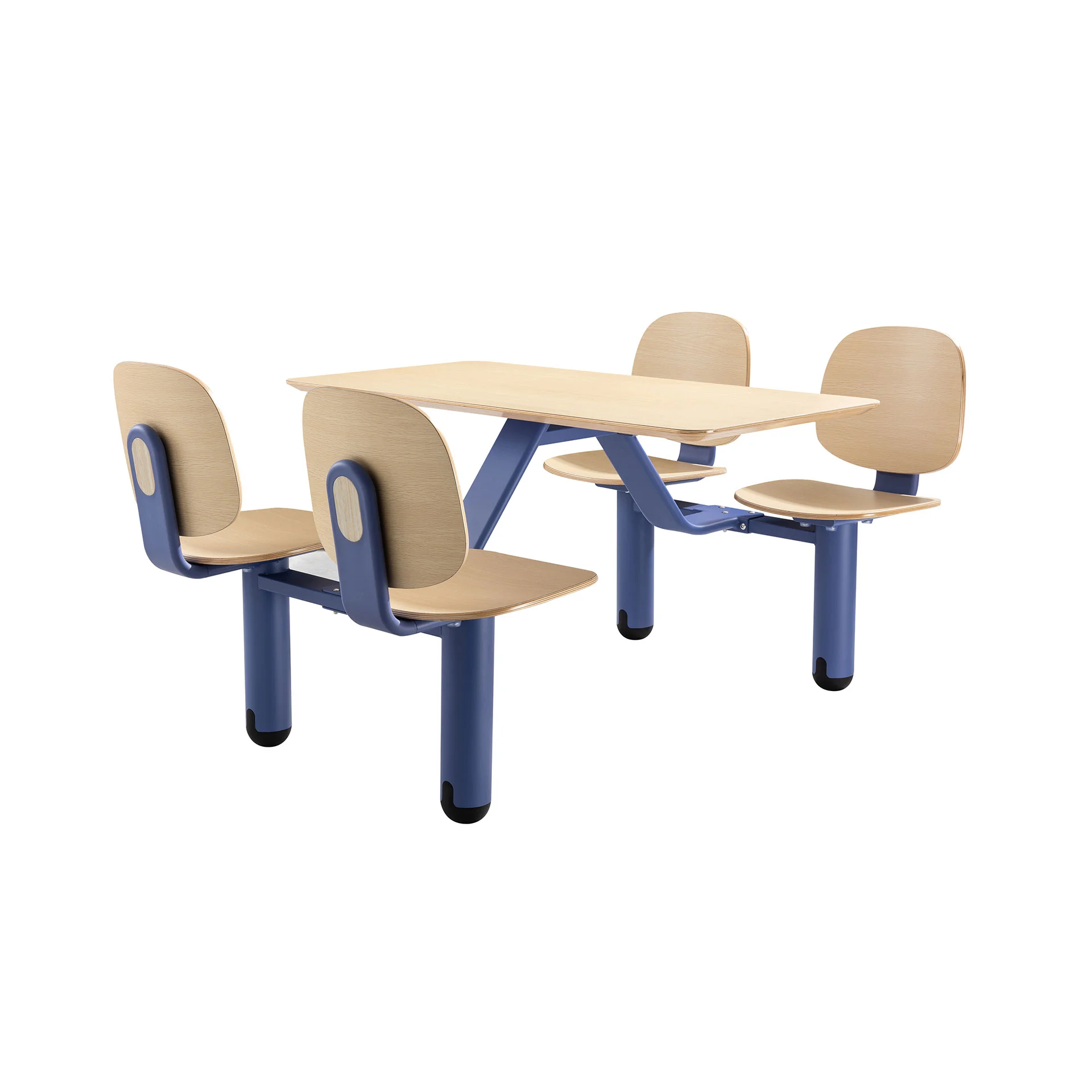 RFG Loop Dining Set, 1700 x 1200 x 835 mm, 25 mm Plywood, Light Beech, Blue Metal Base