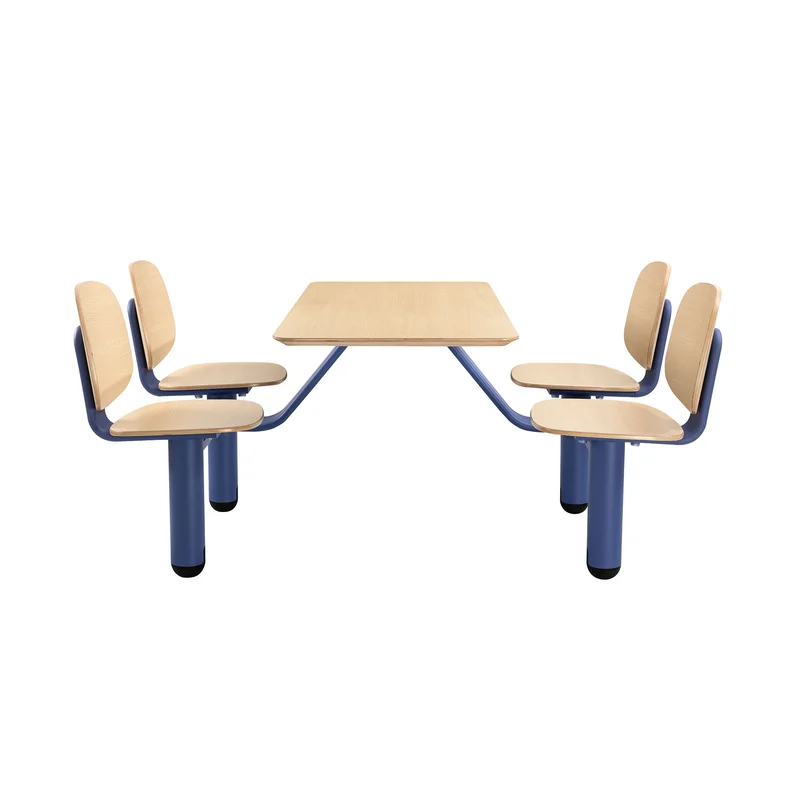 RFG Loop Dining Set, 1700 x 1200 x 835 mm, 25 mm Plywood, Light Beech, Blue Metal Base